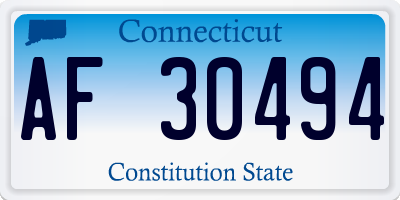 CT license plate AF30494