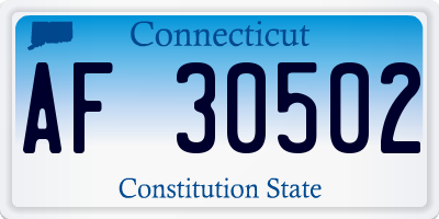 CT license plate AF30502