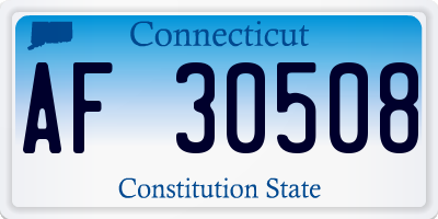 CT license plate AF30508