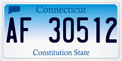 CT license plate AF30512