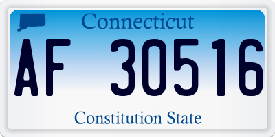 CT license plate AF30516