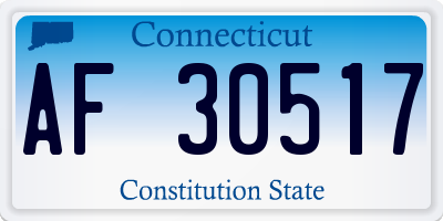 CT license plate AF30517