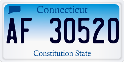 CT license plate AF30520