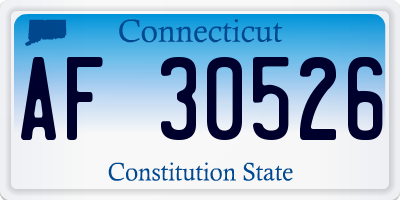 CT license plate AF30526