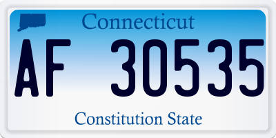 CT license plate AF30535