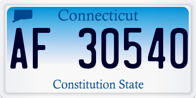 CT license plate AF30540