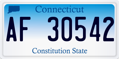 CT license plate AF30542