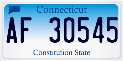CT license plate AF30545