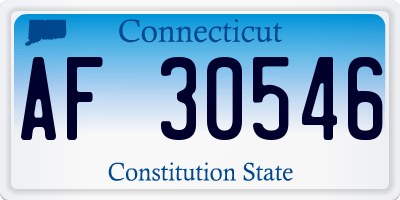 CT license plate AF30546