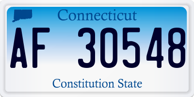 CT license plate AF30548