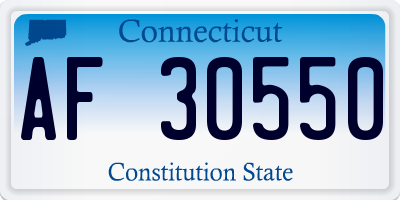 CT license plate AF30550