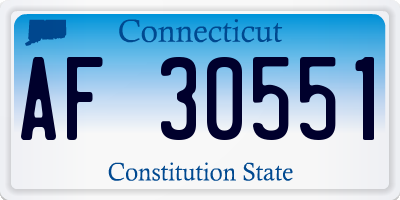 CT license plate AF30551