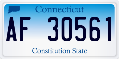 CT license plate AF30561