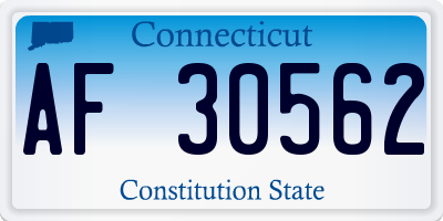 CT license plate AF30562