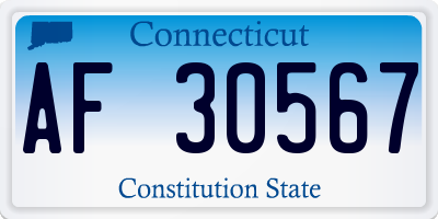 CT license plate AF30567