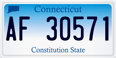 CT license plate AF30571