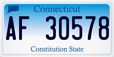 CT license plate AF30578