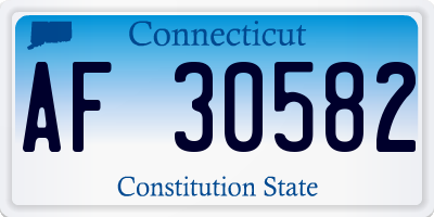 CT license plate AF30582