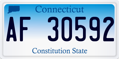CT license plate AF30592