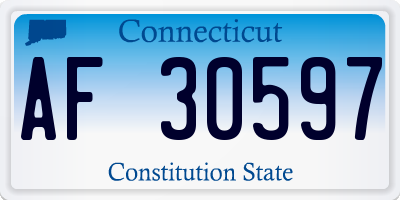 CT license plate AF30597
