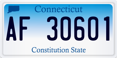 CT license plate AF30601