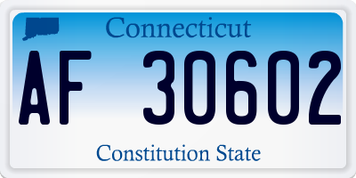 CT license plate AF30602