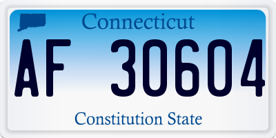 CT license plate AF30604