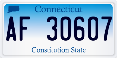 CT license plate AF30607