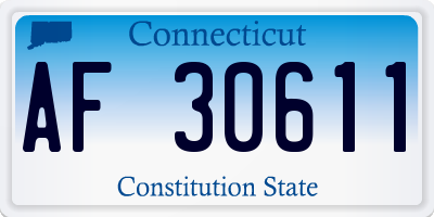 CT license plate AF30611