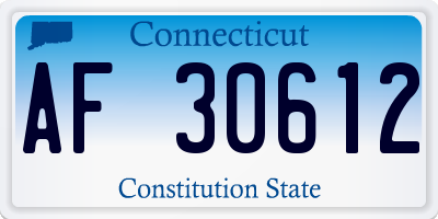 CT license plate AF30612