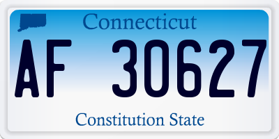 CT license plate AF30627