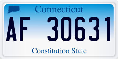 CT license plate AF30631