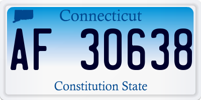 CT license plate AF30638