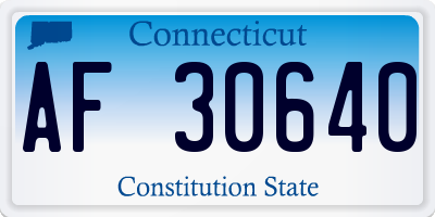 CT license plate AF30640