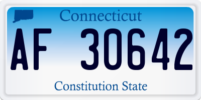 CT license plate AF30642