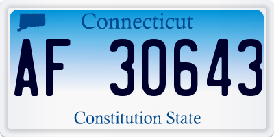 CT license plate AF30643