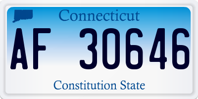 CT license plate AF30646