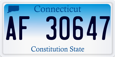CT license plate AF30647