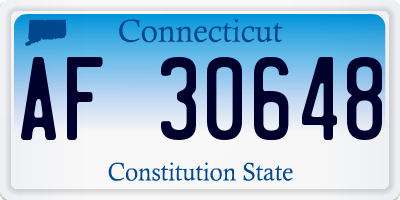 CT license plate AF30648