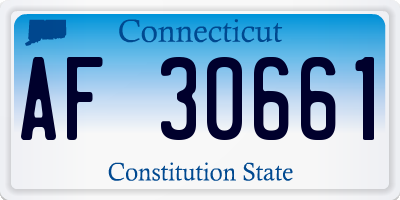 CT license plate AF30661