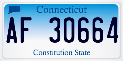 CT license plate AF30664