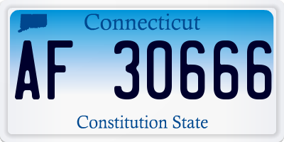 CT license plate AF30666