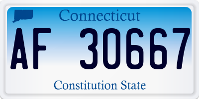 CT license plate AF30667