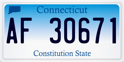 CT license plate AF30671