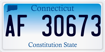 CT license plate AF30673