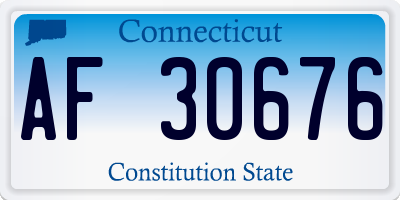 CT license plate AF30676