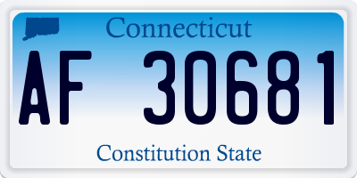 CT license plate AF30681