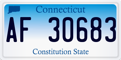 CT license plate AF30683