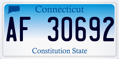 CT license plate AF30692