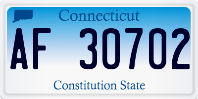 CT license plate AF30702